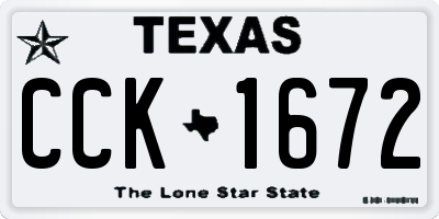 TX license plate CCK1672