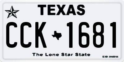 TX license plate CCK1681