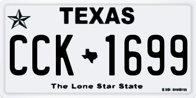TX license plate CCK1699
