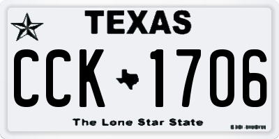 TX license plate CCK1706