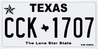 TX license plate CCK1707