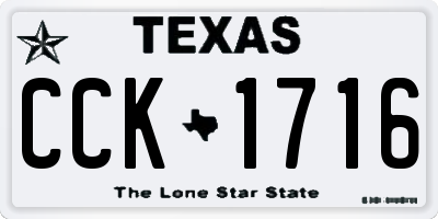 TX license plate CCK1716