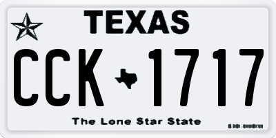 TX license plate CCK1717