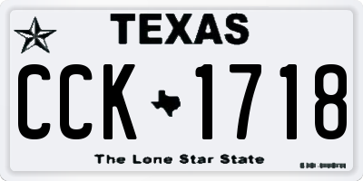 TX license plate CCK1718