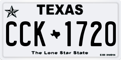 TX license plate CCK1720