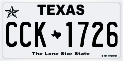 TX license plate CCK1726