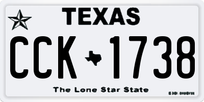 TX license plate CCK1738