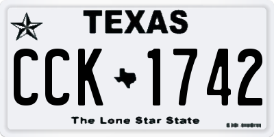 TX license plate CCK1742