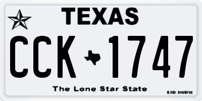 TX license plate CCK1747