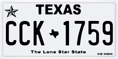 TX license plate CCK1759