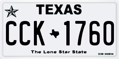TX license plate CCK1760
