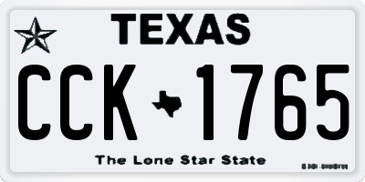 TX license plate CCK1765