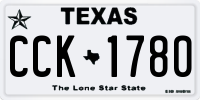TX license plate CCK1780