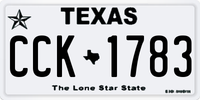TX license plate CCK1783