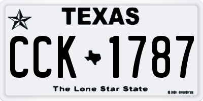 TX license plate CCK1787