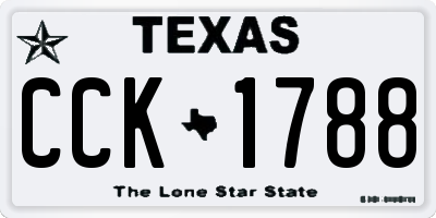 TX license plate CCK1788