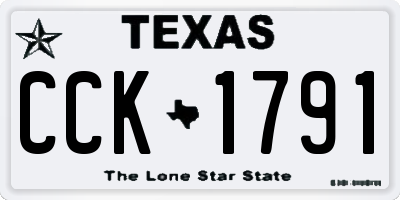 TX license plate CCK1791