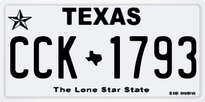 TX license plate CCK1793