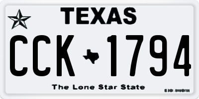 TX license plate CCK1794