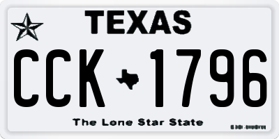 TX license plate CCK1796
