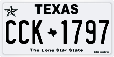 TX license plate CCK1797
