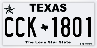 TX license plate CCK1801