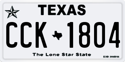 TX license plate CCK1804
