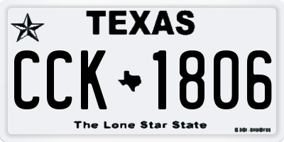 TX license plate CCK1806
