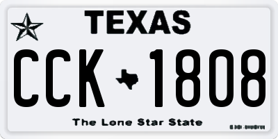 TX license plate CCK1808