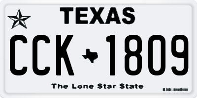 TX license plate CCK1809