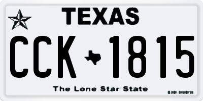 TX license plate CCK1815