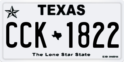 TX license plate CCK1822