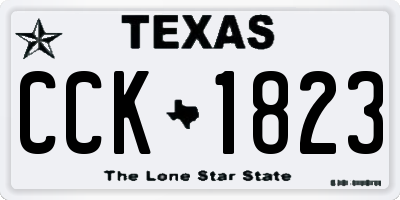 TX license plate CCK1823
