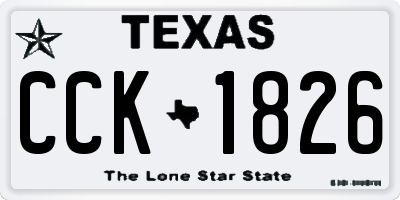 TX license plate CCK1826
