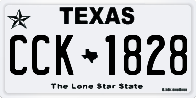TX license plate CCK1828
