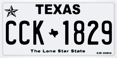 TX license plate CCK1829