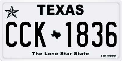 TX license plate CCK1836