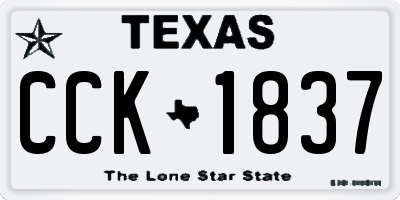 TX license plate CCK1837