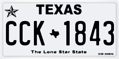 TX license plate CCK1843