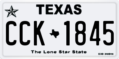 TX license plate CCK1845