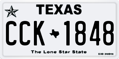 TX license plate CCK1848