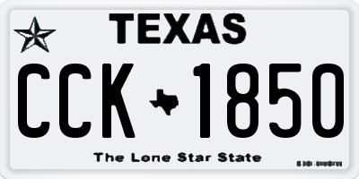 TX license plate CCK1850