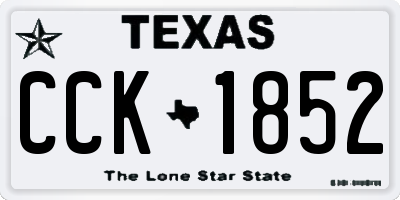 TX license plate CCK1852