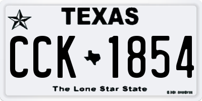TX license plate CCK1854