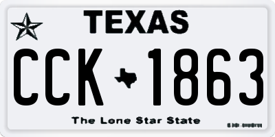 TX license plate CCK1863