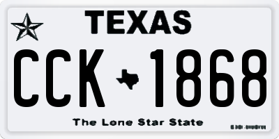 TX license plate CCK1868