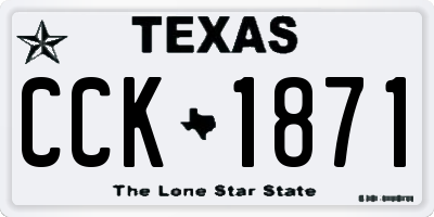 TX license plate CCK1871