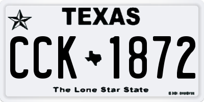 TX license plate CCK1872