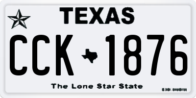 TX license plate CCK1876