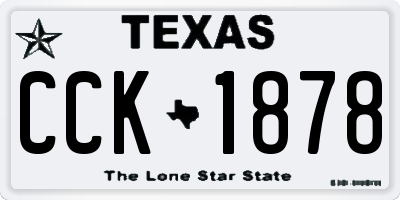 TX license plate CCK1878